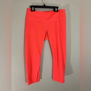 Athleta Orange Leggings/Bike Short’s Hi-Rise